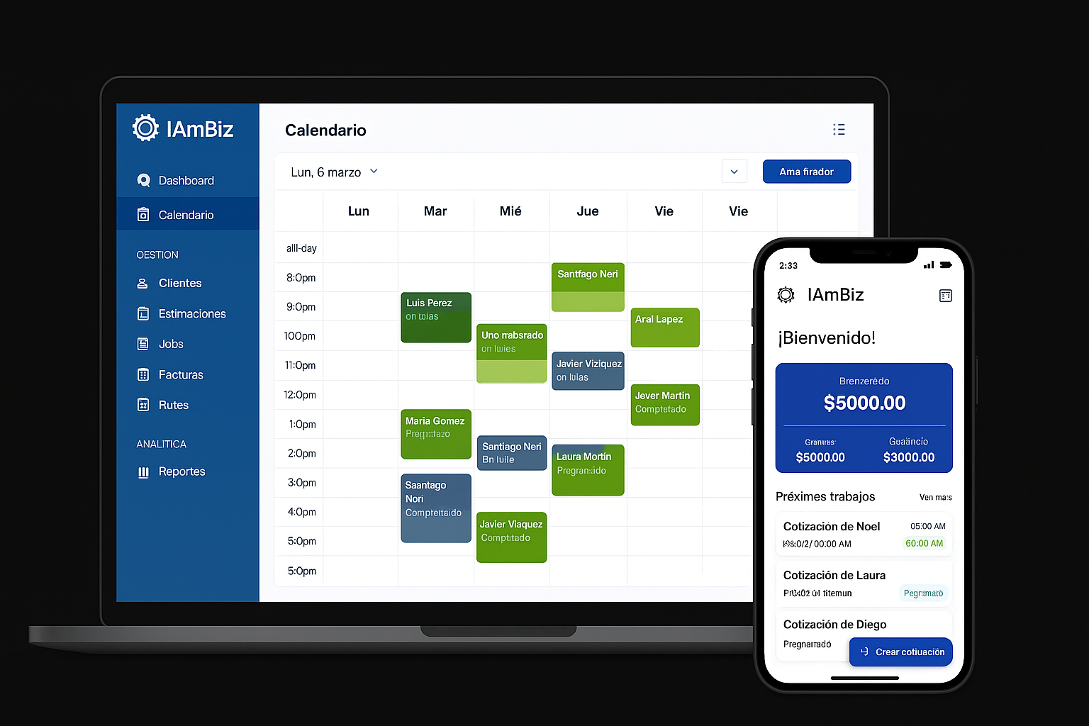 IAmBiz dashboard preview
